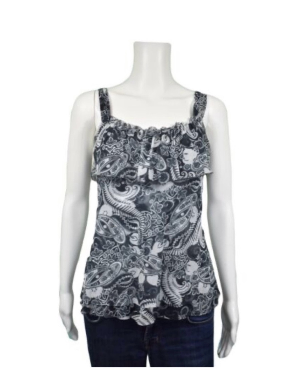 White House Black Market Paisley Blouse Small